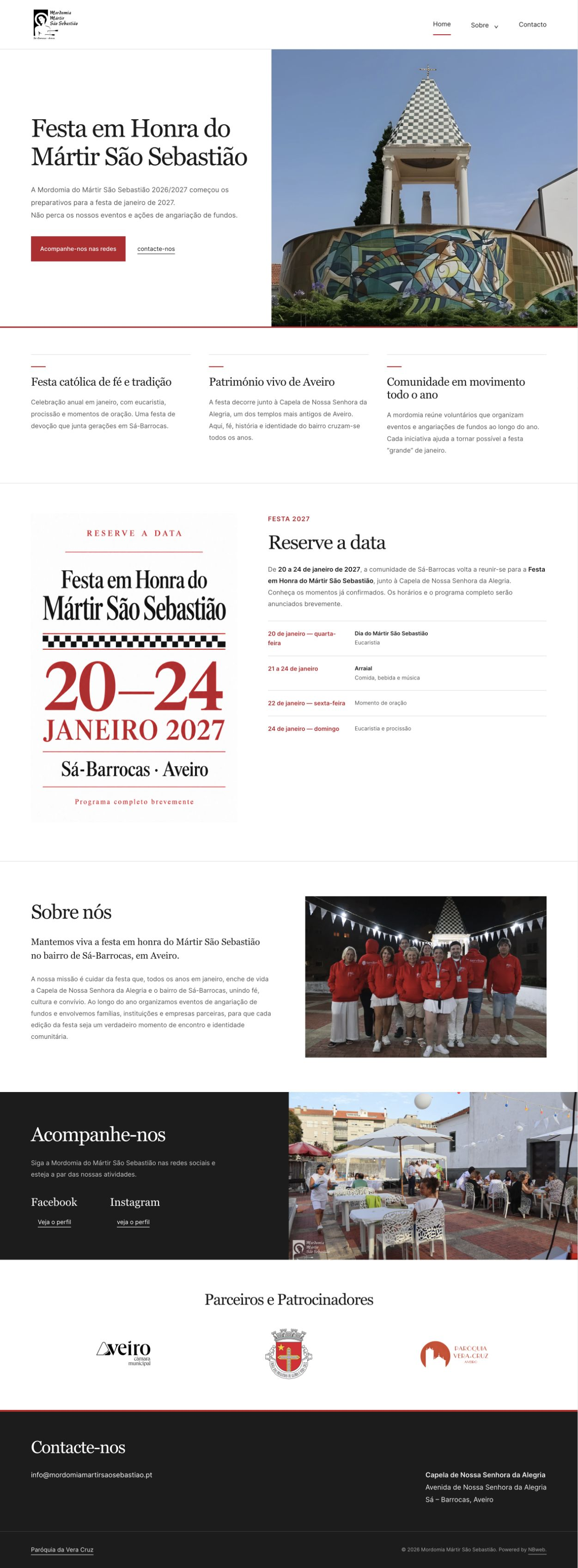 Website da Mordomia Mártir São Sebastião